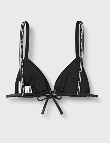Calvin Klein Mujer Parte Superior de Bikini de Triángulo con Relleno, Negro (PVH Black), L