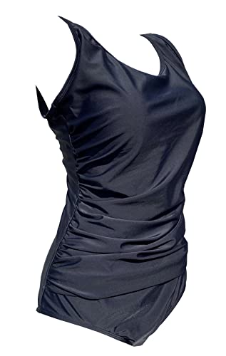 Bañador de bolsillo Mastectomía traje de baño para silicona falso pecho forma cáncer de mama mujer traje de baño 125, Negro, L
