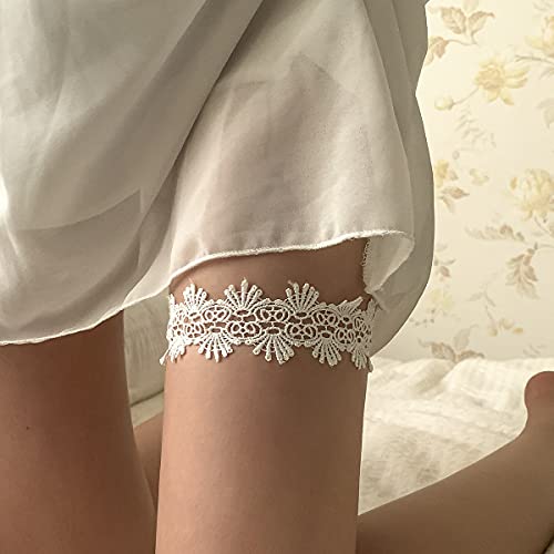 Sttiafay - Liguero de novia confeccionado en encaje para novias sexy, liga elástica con encaje floral, ideal también como accesorios para baile, regalos para mujeres y adolescentes
